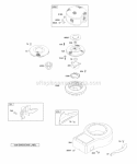 Blower Housing Rotating Screen Diagram and Parts List for  Briggs and Stratton Engine